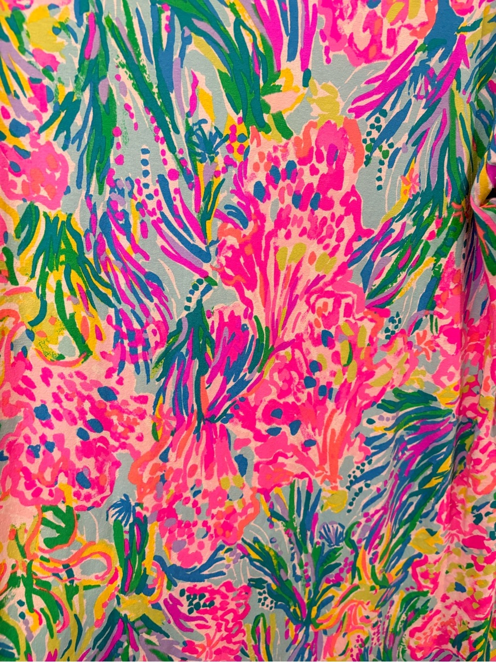 Lilly Pulitzer XL Bright Tropical Print Shift Dress | 3/4 Sleeve Resort Style - Picture 6 of 8